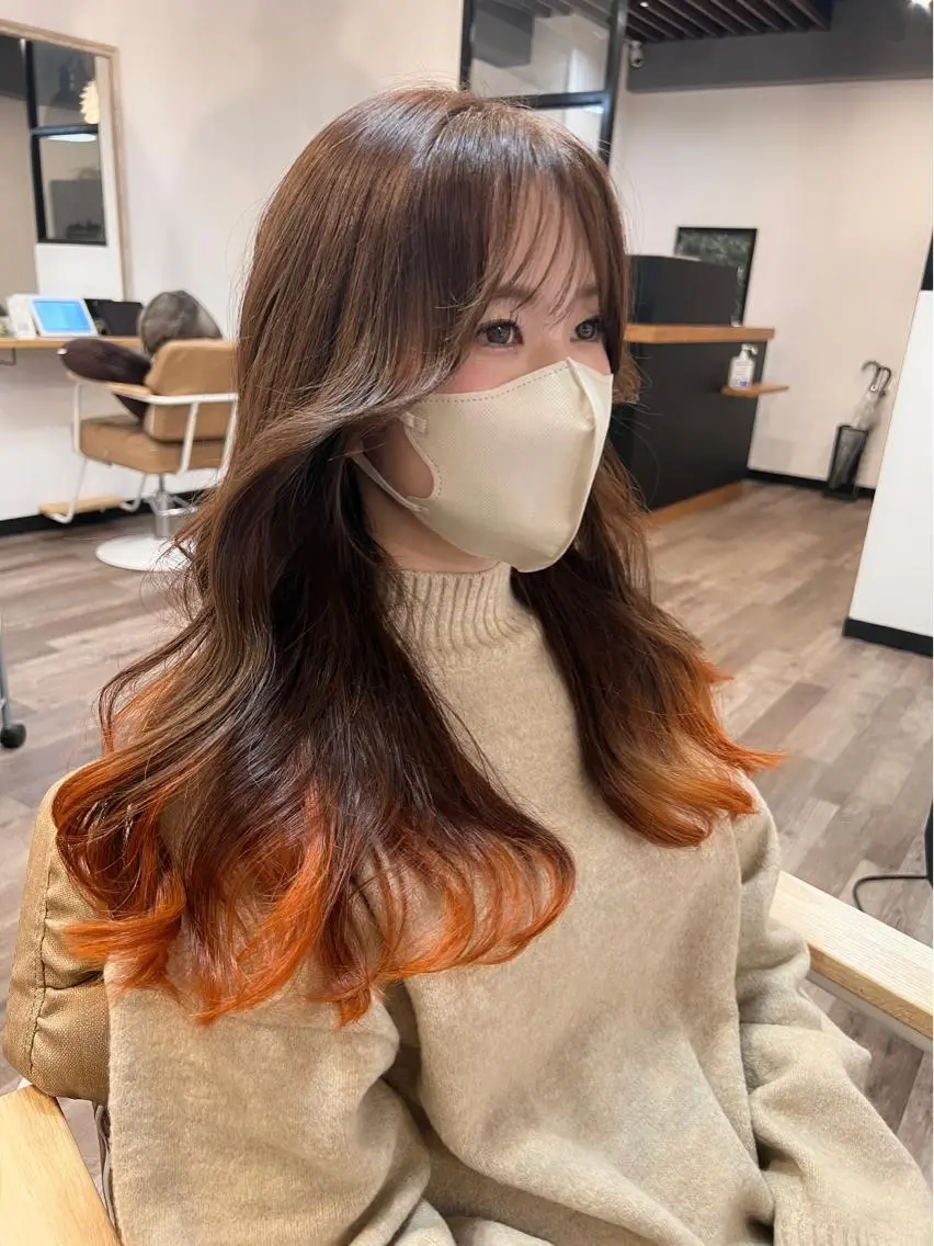 ロング カット ヘアカラー トリートメント 安井 貞好のヘアスタイル
