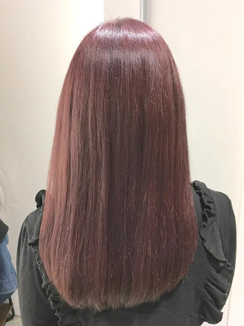 ロング カラー ベージュカラー ピンクカラー ピンクベージュ ヘアカラー トリートメント ヘアセット yoshi ☆のヘアスタイル