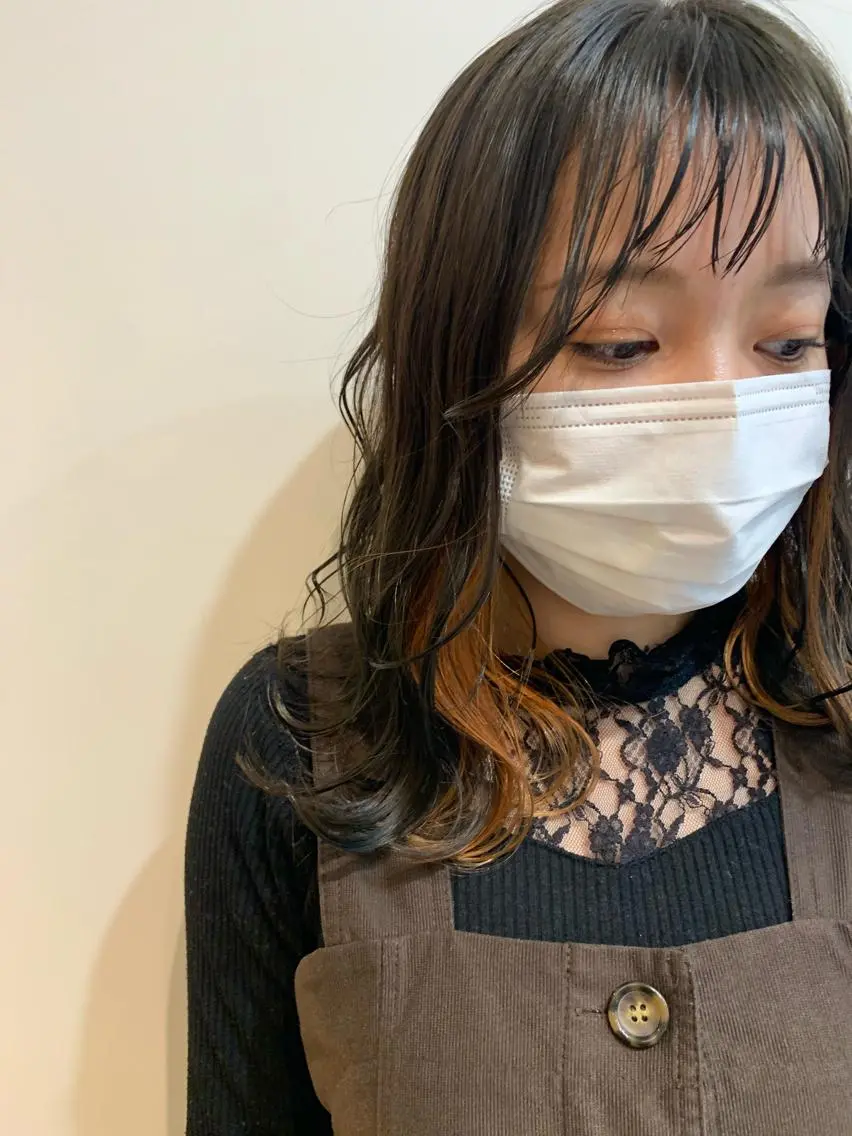 ロング カラー ヘアアレンジ オレンジ REONA🪽✨薬院 レイヤーカット🫧のヘアスタイル