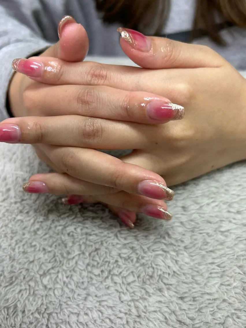 ネイル フラッシュネイル フットネイル フレンチネイル ジェルネイル ガラスフレンチ brilliant s.kのネイルデザイン