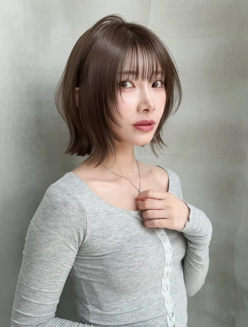 ショート ハッシュカット 韓国風ヘア レイヤーカット 縮毛矯正 カット ヘアカラー トリートメント GLROW 浦和 URAWAのヘアスタイル