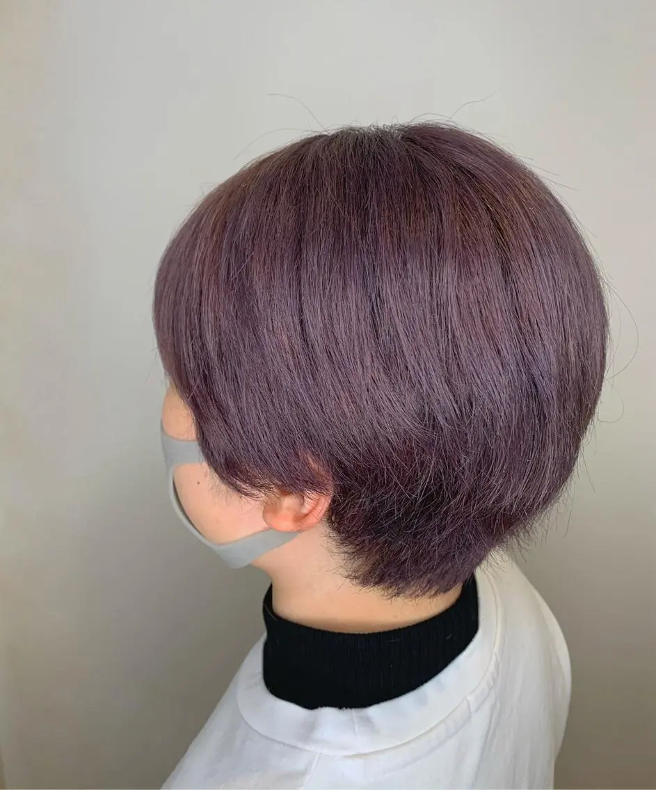 ショート カラー ラベンダーカラー 中村 香菜のヘアスタイル