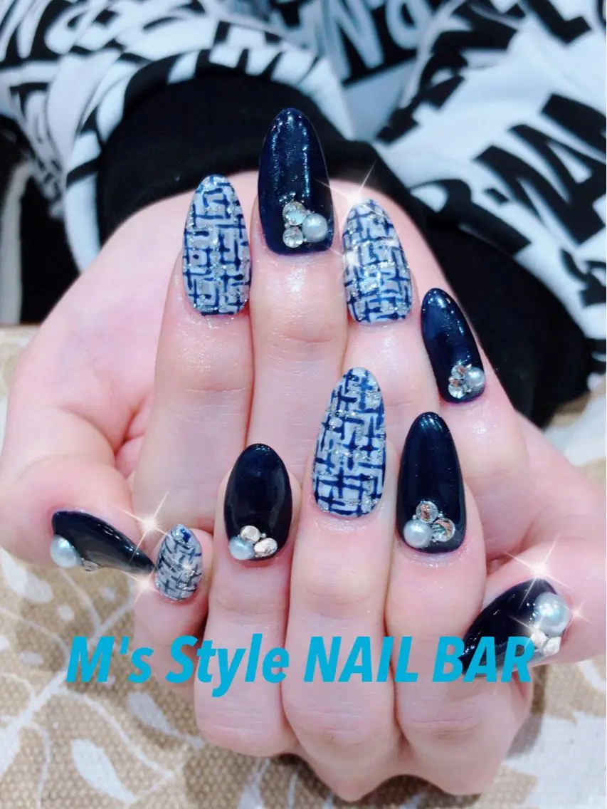 ネイル 持ち込み ツイードネイル ハンドネイル M's Style NAIL BARのネイルデザイン