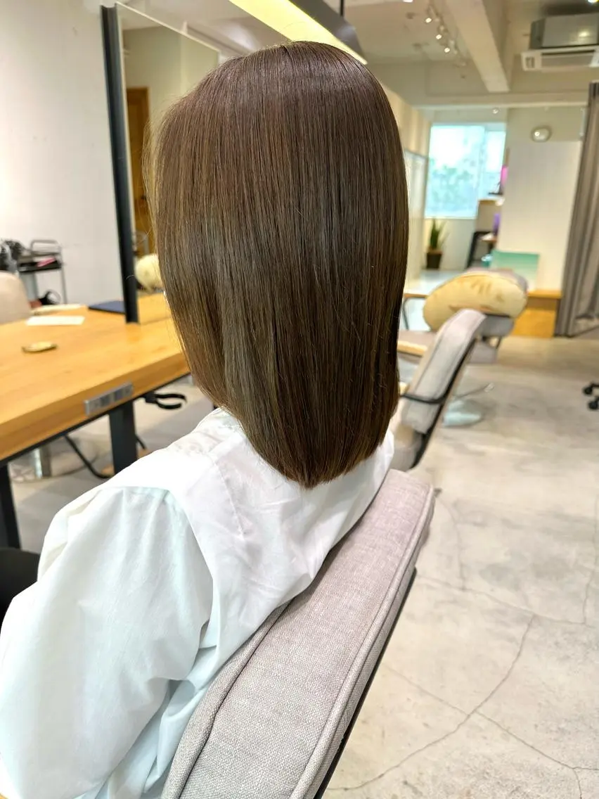 ミディアム カット ヘアカラー トリートメント 上野湧太 髪質改善/艶カラーのヘアスタイル