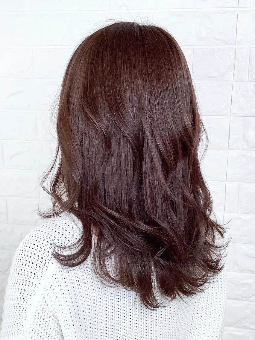 セミロング カラー 髪質改善縮毛矯正 美容師✂️山崎竜二のヘアスタイル