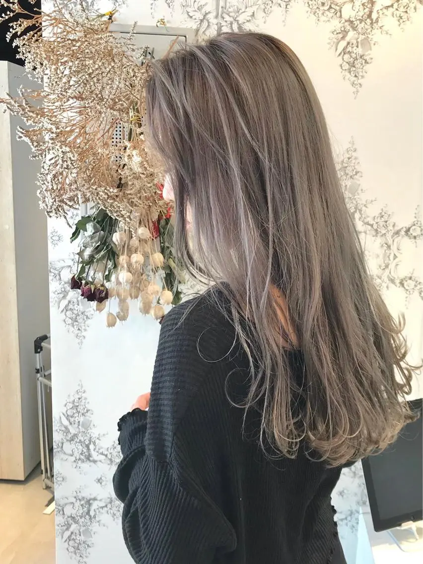 ロング カラー ダブルカラー 久保 明日香のヘアスタイル