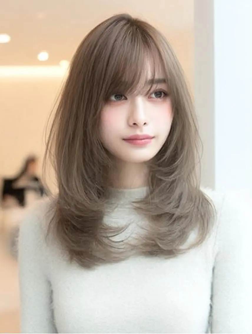 セミロング ハッシュカット 髪質改善 レイヤーカット 縮毛矯正 トリートメント カット ヘアカラー トリートメント 生艶髪&レイヤー🔔 渋谷お薦めNo.1✨のヘアスタイル