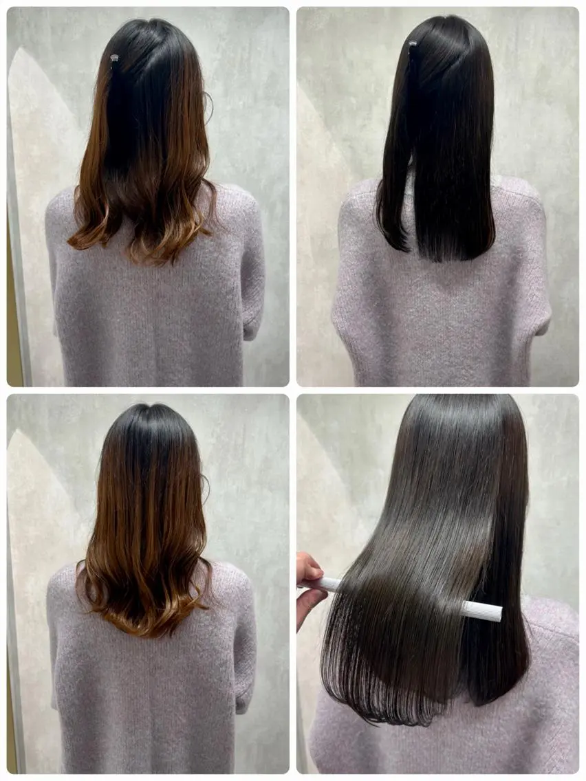 セミロング カット ヘアカラー 縮毛矯正 トリートメント あなた史上 最高を提供のヘアスタイル