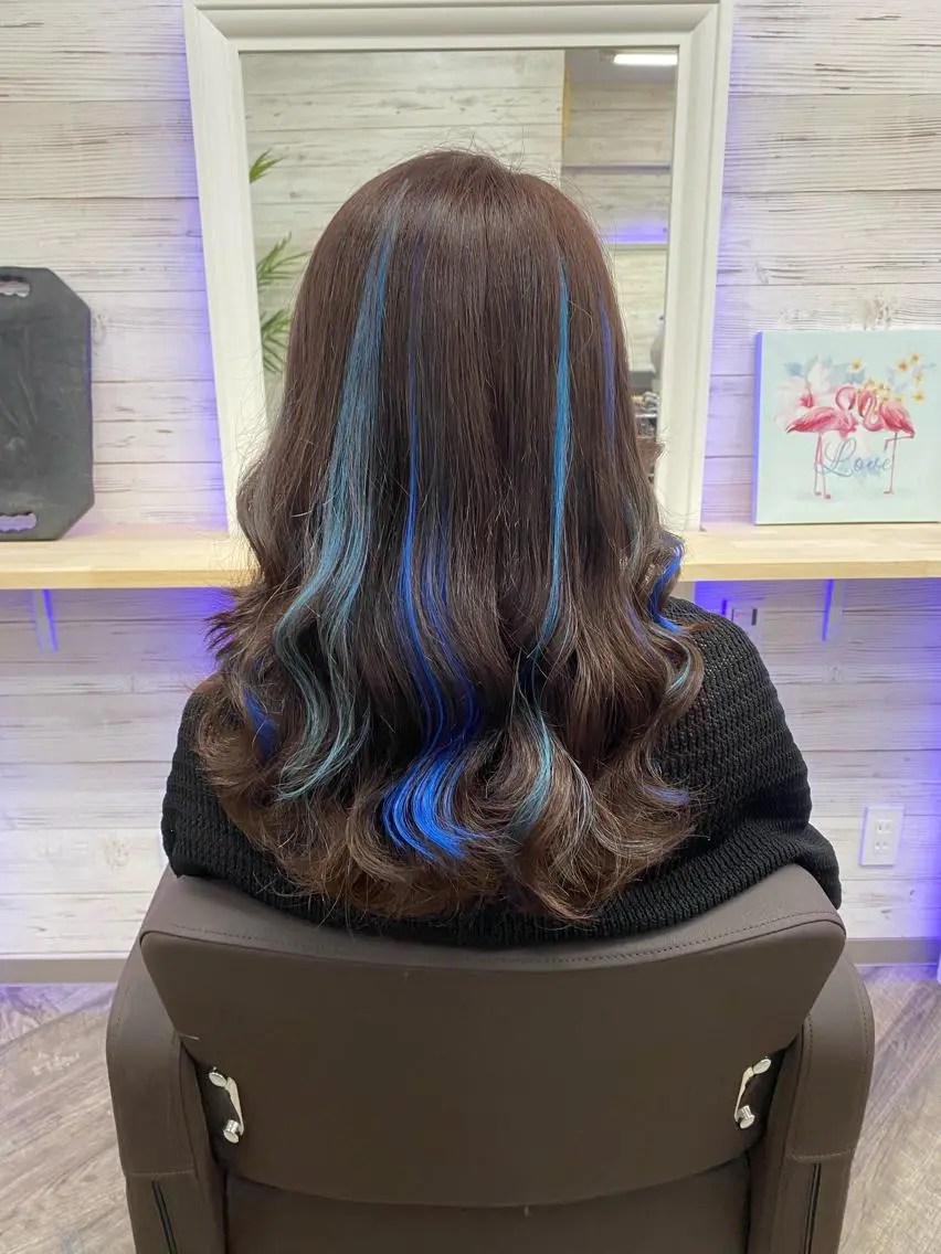 ミディアム カラー ヘアアレンジ ショートボブ 編み込みエクステ シールエクステ ミディアムパーマ バレイヤージュ FAAM Tsuneのヘアスタイル
