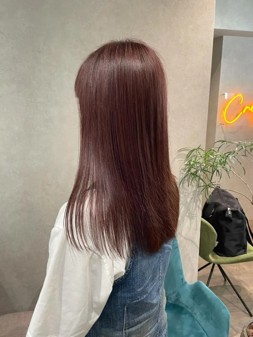 ロング カラー ブラウンカラー ピンクカラー ピンクブラウン 髪質改善 ヘアカラー トリートメント ナチュラル透明感🌱 小山美樹子のヘアスタイル