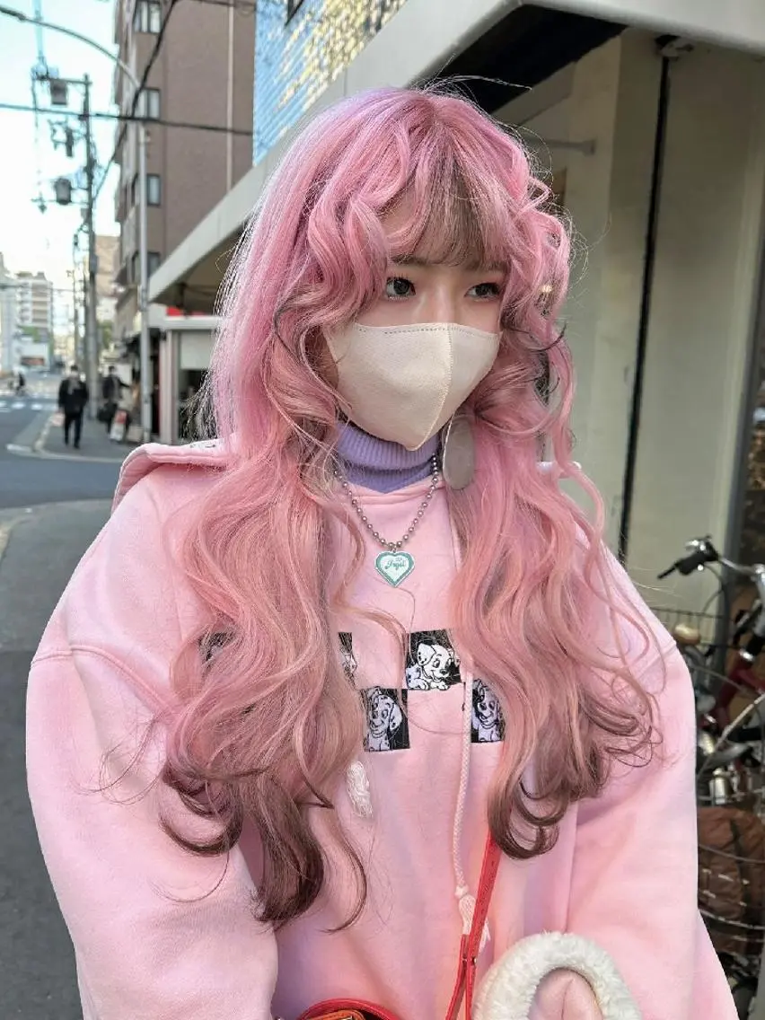 ロング カラー ブラウンカラー デザインカラー ピンクカラー ORIKA 美容室のヘアスタイル