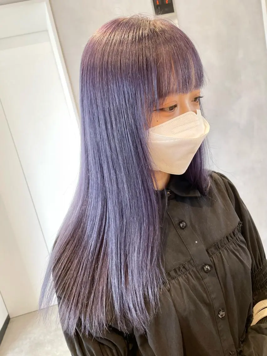 ロング カラー パープルカラー ハイトーン×レイヤー /遠藤将太のヘアスタイル