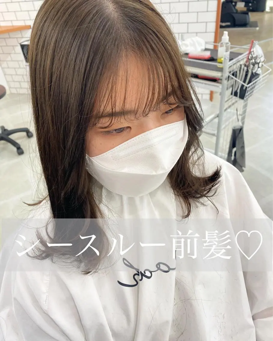 セミロング カット パーマ 川野 彩海のヘアスタイル