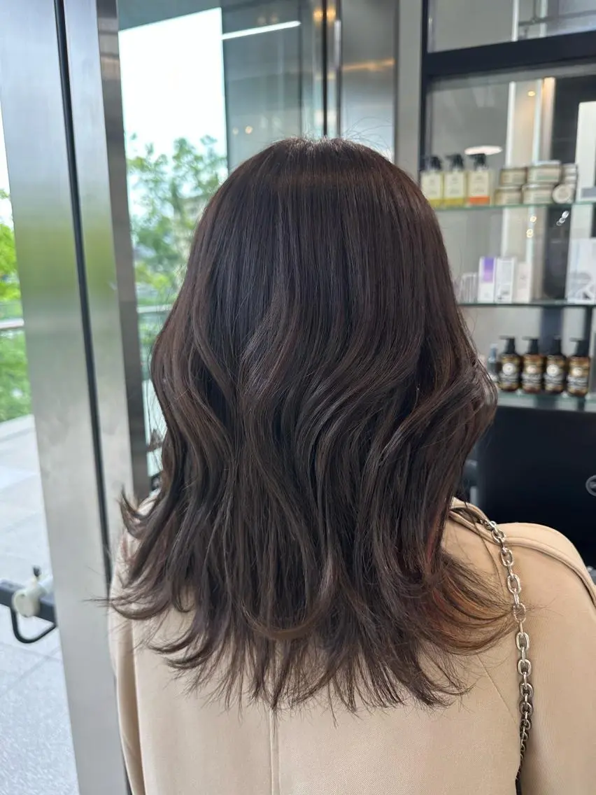 セミロング カラー カット ヘアカラー トリートメント 韓国レイヤー✨ yasuko銀座のヘアスタイル