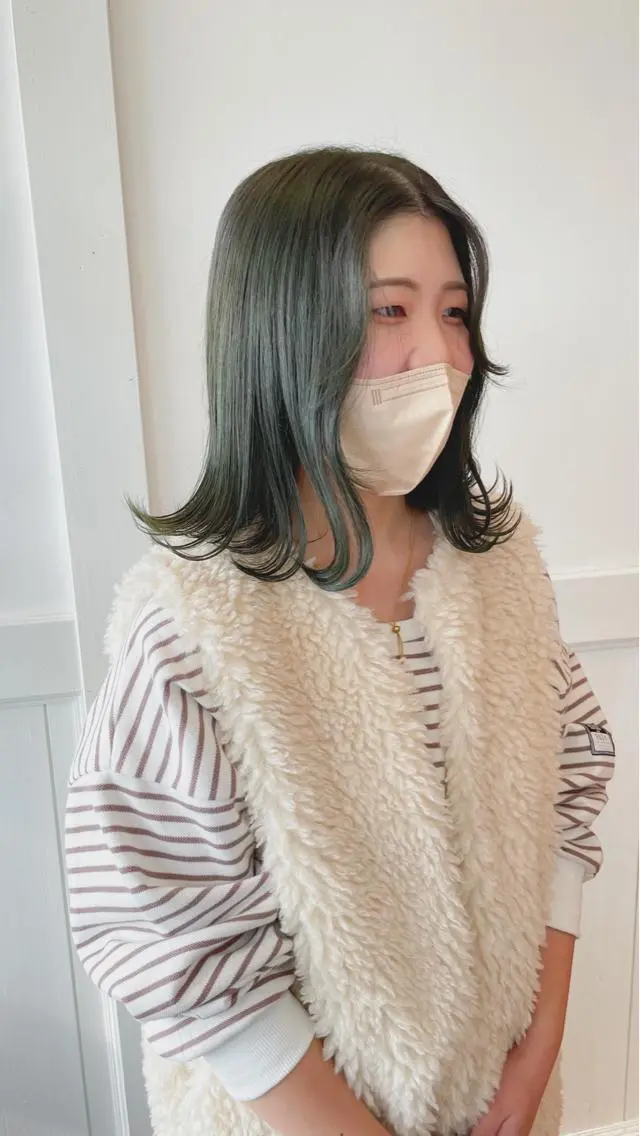 ミディアム カラー ブリーチ ブリーチなしカラー 吉田 浩太郎のヘアスタイル