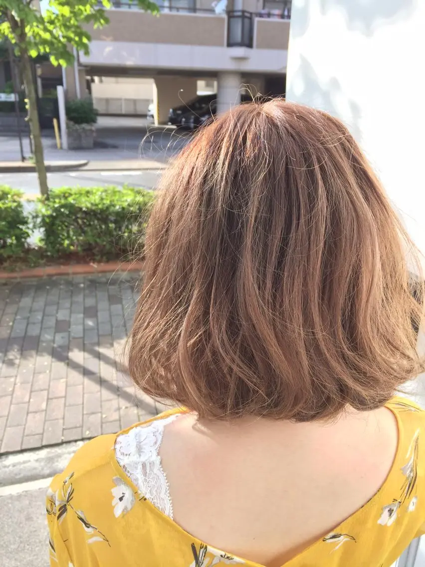 ミディアム カラー グレージュ ハイライトカラー ハイライト 武田 久司のヘアスタイル
