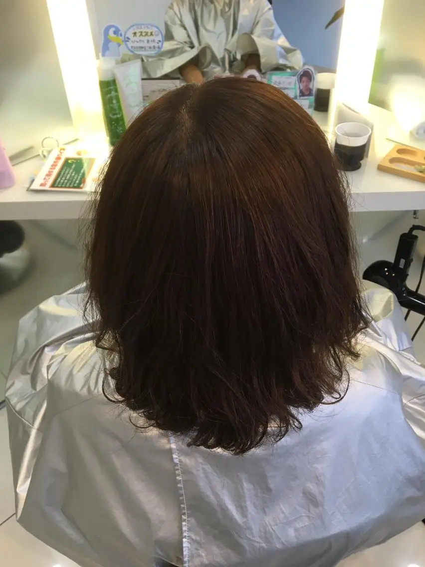 ショート カラー カット パーマ トリートメント 広がり、まとまらない お悩み改善/ 中田のヘアスタイル