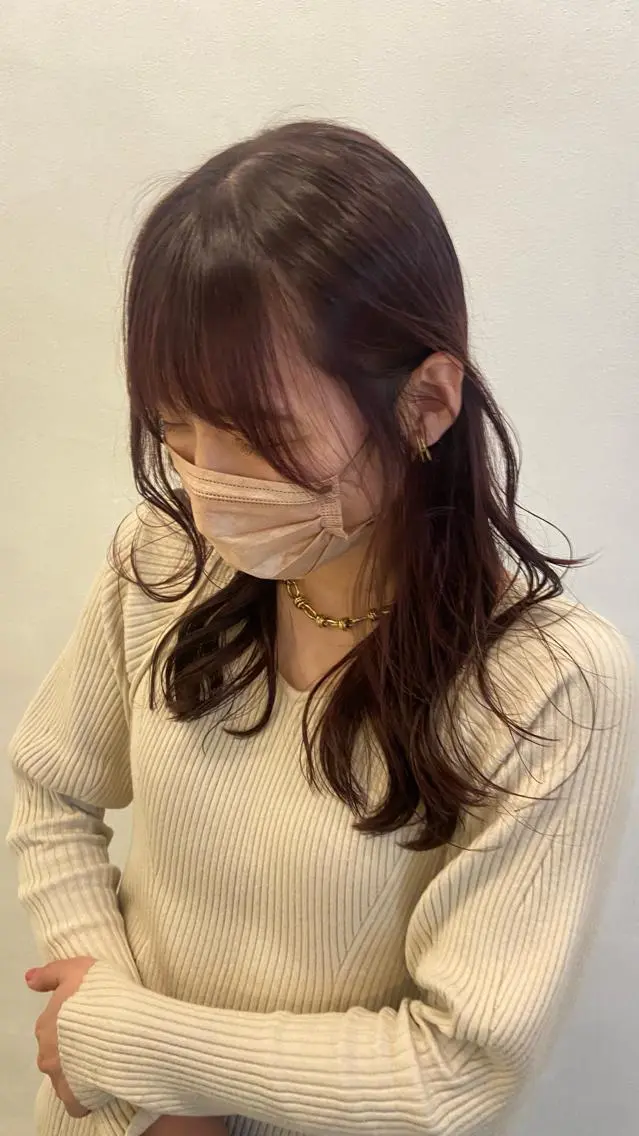 ロング ラベンダーベージュ パープルカラー ボブ 顔周りカット ハイライト 札幌ブリーチカラー/ ダブルカラー/ドイのヘアスタイル