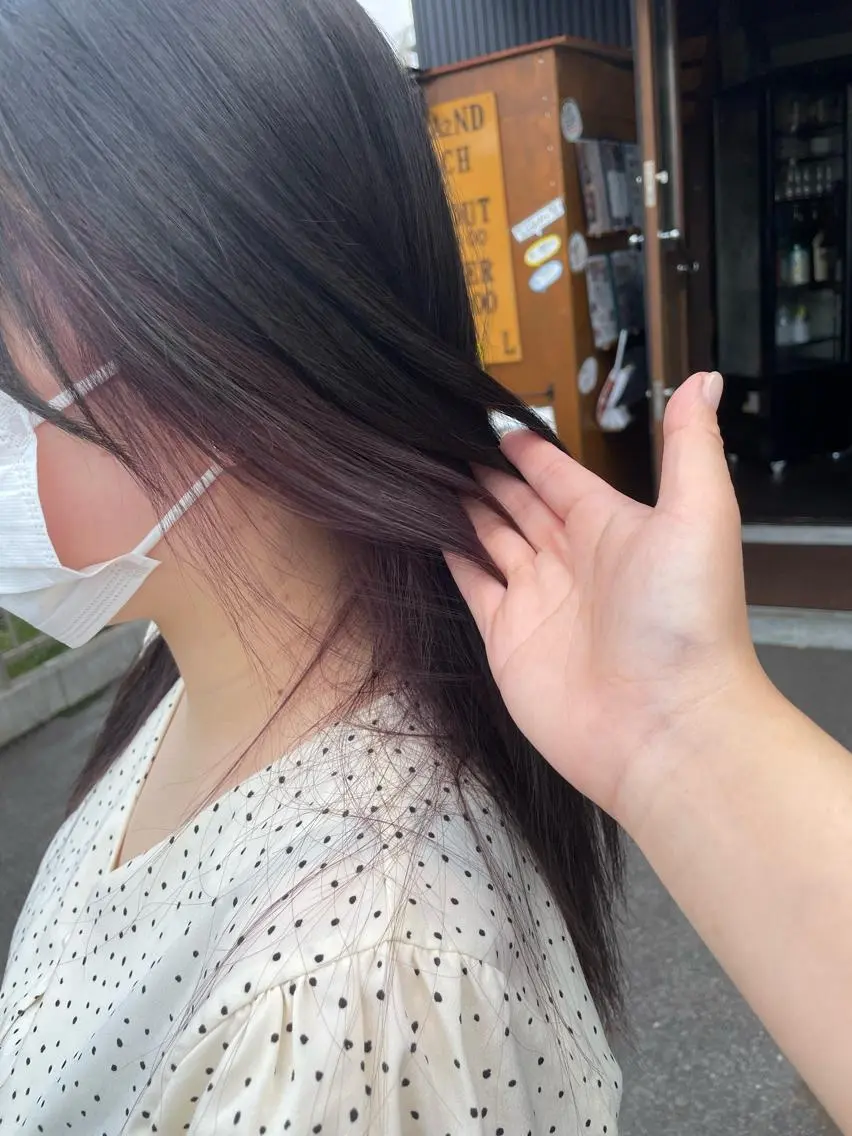 ロング カラー イヤリングカラー ピンクカラー JowA✂︎ 目片夏実のヘアスタイル