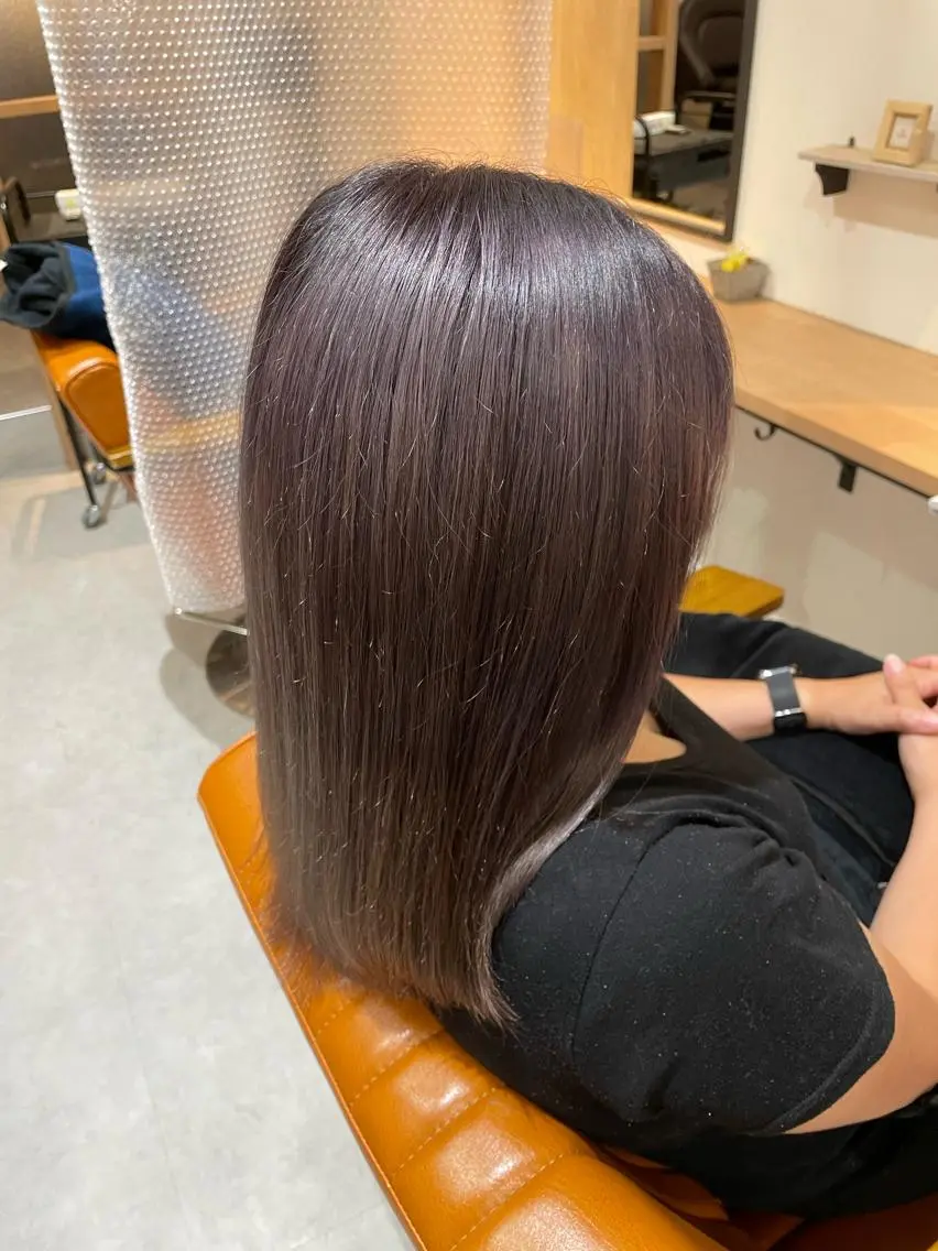 ミディアム ヘアカラー 中田 サヤカのヘアスタイル