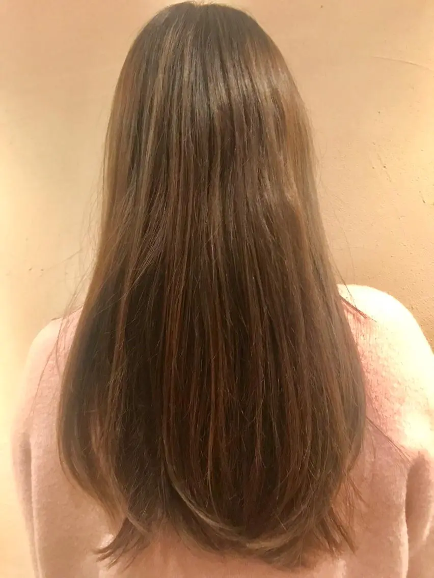 ロング カラー 透明感カラー ハイライトカラー ハイライト 鎌田 愛のヘアスタイル