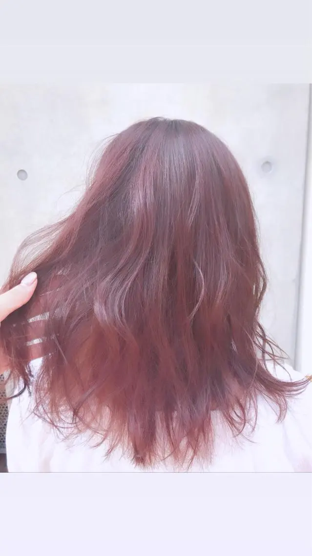 ミディアム カラー ヘアアレンジ アディクシーカラー ブリーチ ピンクカラー アイラッシュ/美容室 個室/瀬戸 一菜のヘアスタイル