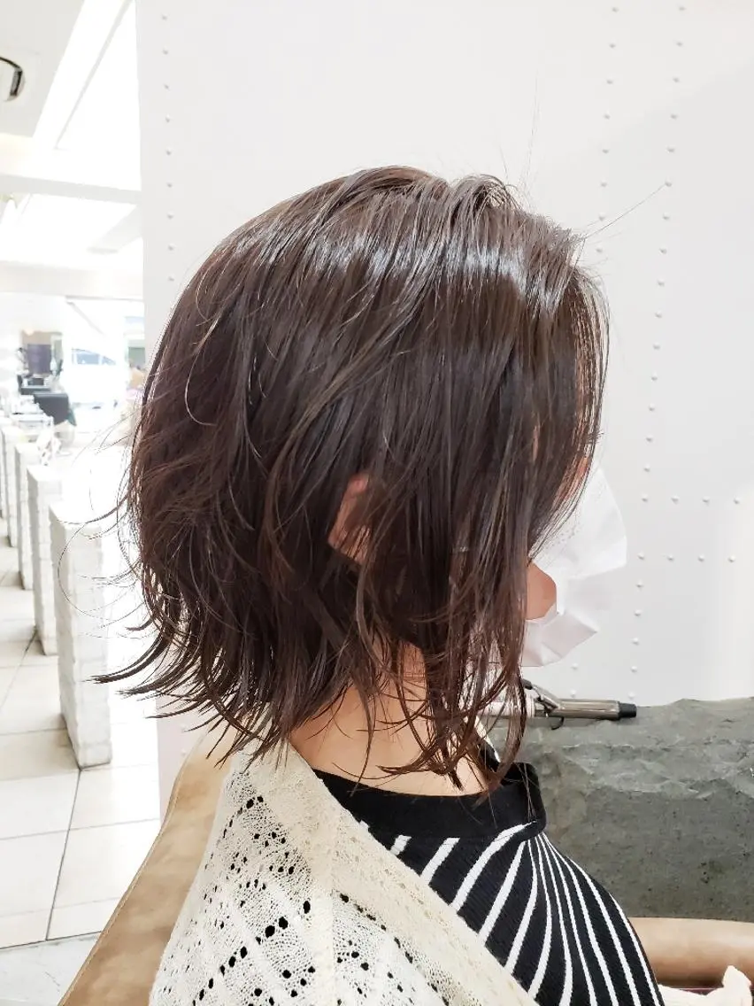 ミディアム カラー イルミナカラー 髪質改善 似合わせカット 縮毛矯正 トリートメント カット ヘアカラー トリートメント ボブ・ロブ　福田 泰久✂️✨のヘアスタイル