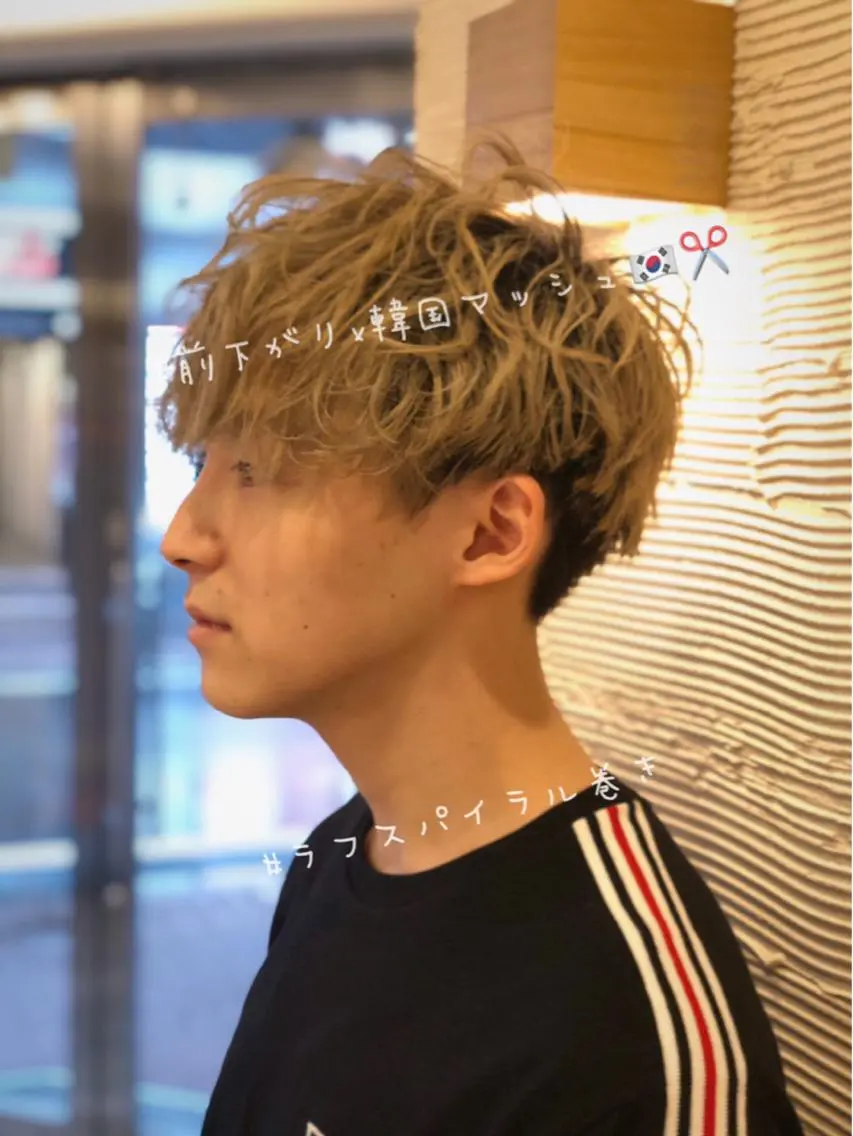 カラー パーマ ヘアアレンジ メンズ カット パーマ ✖️リーアキト LEEAKITO✖️のヘアスタイル