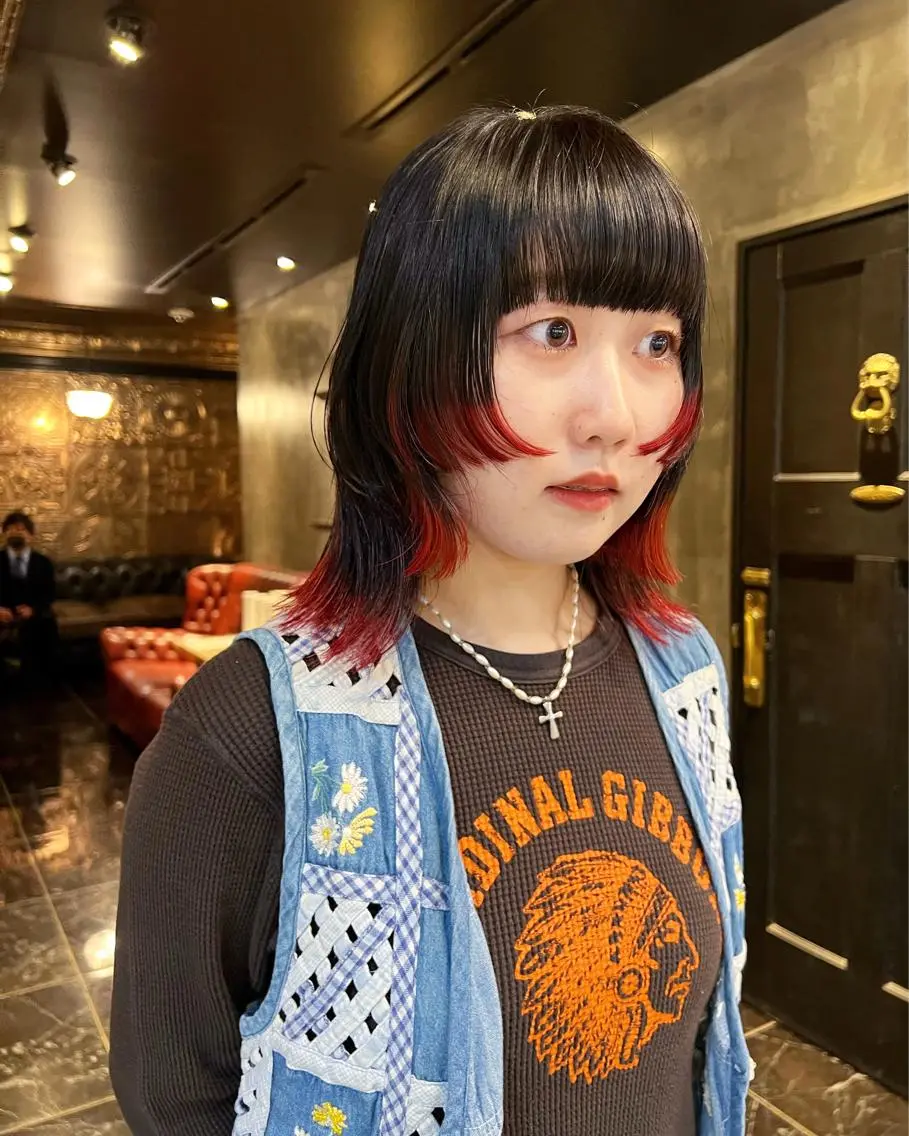 ミディアム カラー カット ヘアカラー 圧倒的デザイン力 店長🎨RENAのヘアスタイル