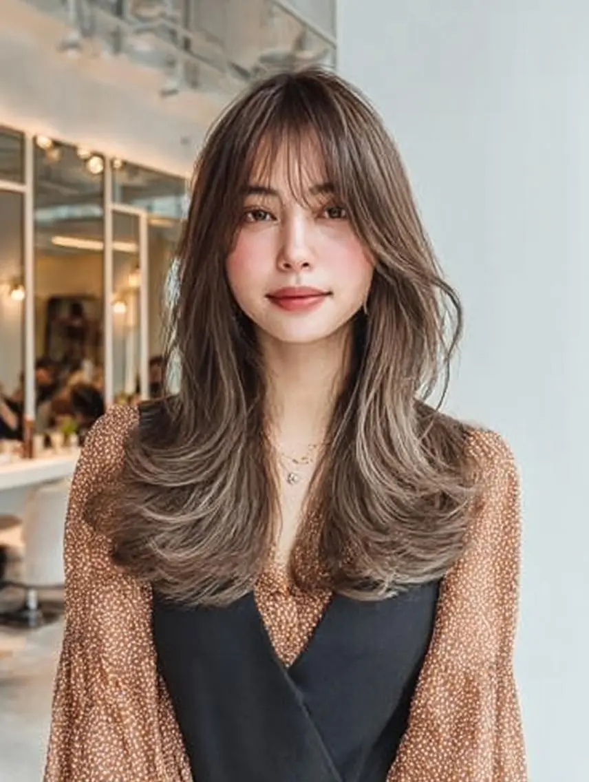 セミロング ハッシュカット 髪質改善 レイヤーカット 縮毛矯正 トリートメント カット ヘアカラー トリートメント 生艶髪＆レイヤー🔔 渋谷お薦めNo.1✨のヘアスタイル