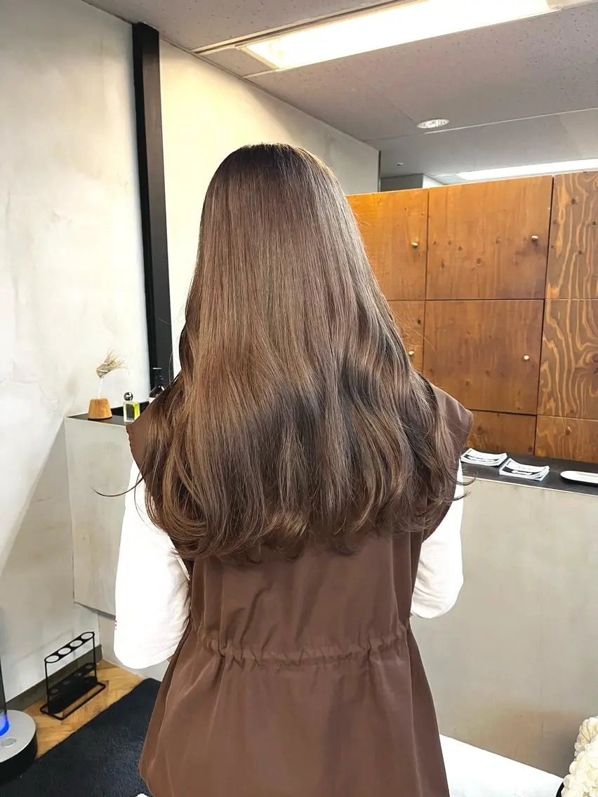 ロング カラー ヘアアレンジ ブリーチ ダブルカラー ブリーチなしカラー ena/ブリーチなし 透明感・レイヤー🎀のヘアスタイル