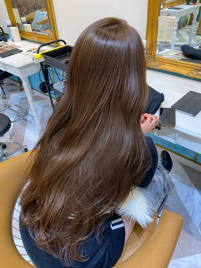 ロング カラー カット ヘアカラー トリートメント レイヤーカット /透明感カラー西田のヘアスタイル