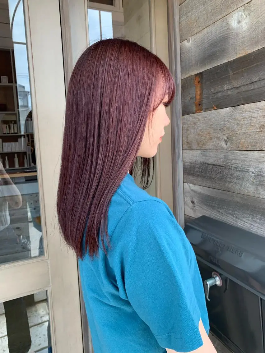 ロング カラー カワサキ マホのヘアスタイル