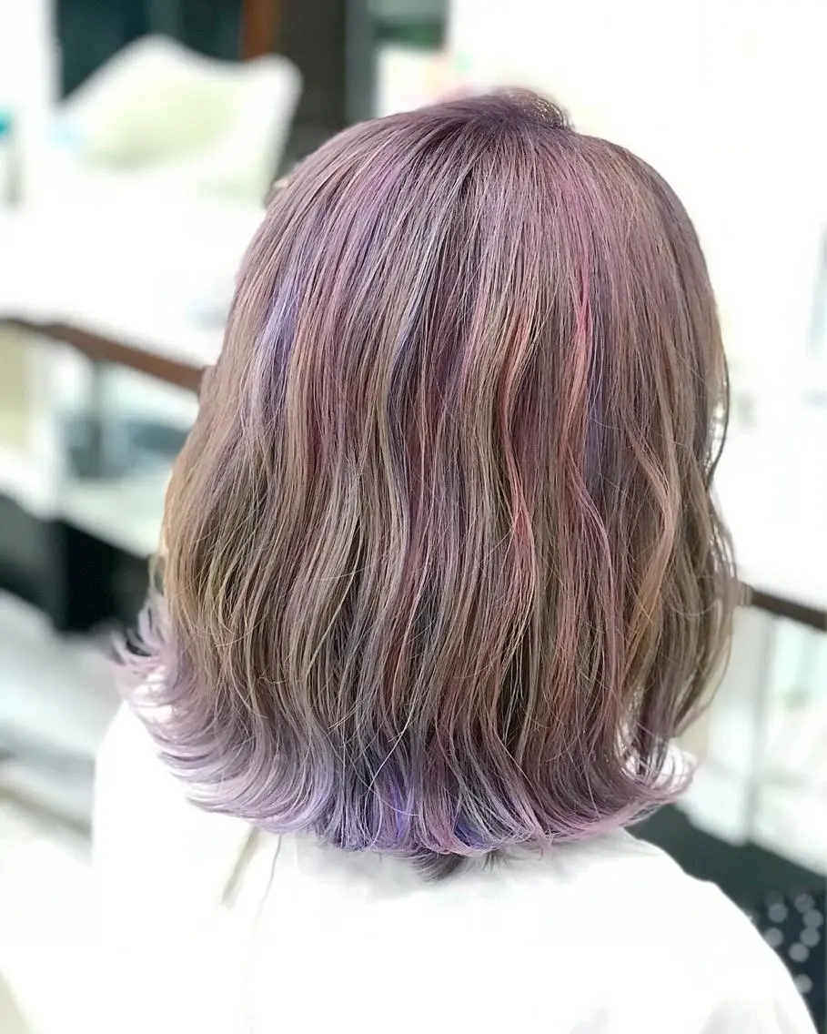 セミロング カラー ピンクカラー ユニコーンカラー 髪質改善×METEO 店長 貞松直也のヘアスタイル