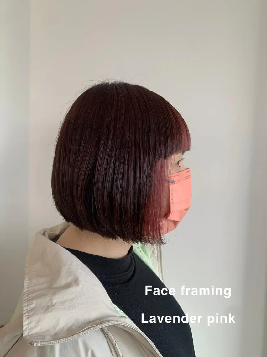 カラー ミストバング ベージュカラー フェイスフレーミング ラベンダーカラー ラベンダーピンク カット ヘアカラー トリートメント 山本 晶大のヘアスタイル