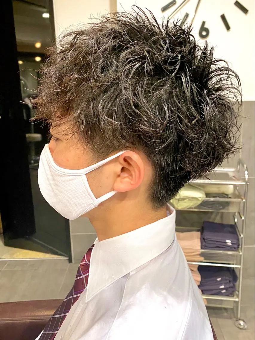 パーマ メンズ カット パーマ ⭕️メンズパーマ⭕️ 山口 裕太郎のヘアスタイル
