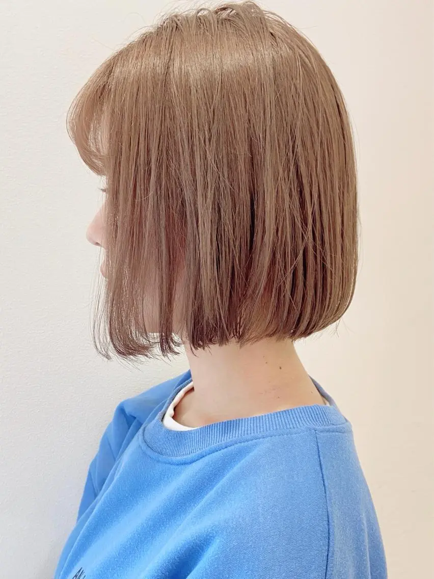 ショート カラー ヘアアレンジ ベージュカラー ミルクティーベージュ 天神レイヤーカット No.1💖マユカのヘアスタイル