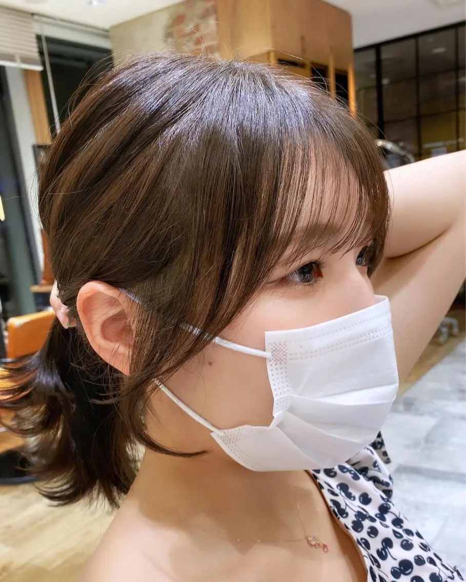 ミディアム 顔まわりカット🌟 くびれヘア/寺門遥輝のヘアスタイル