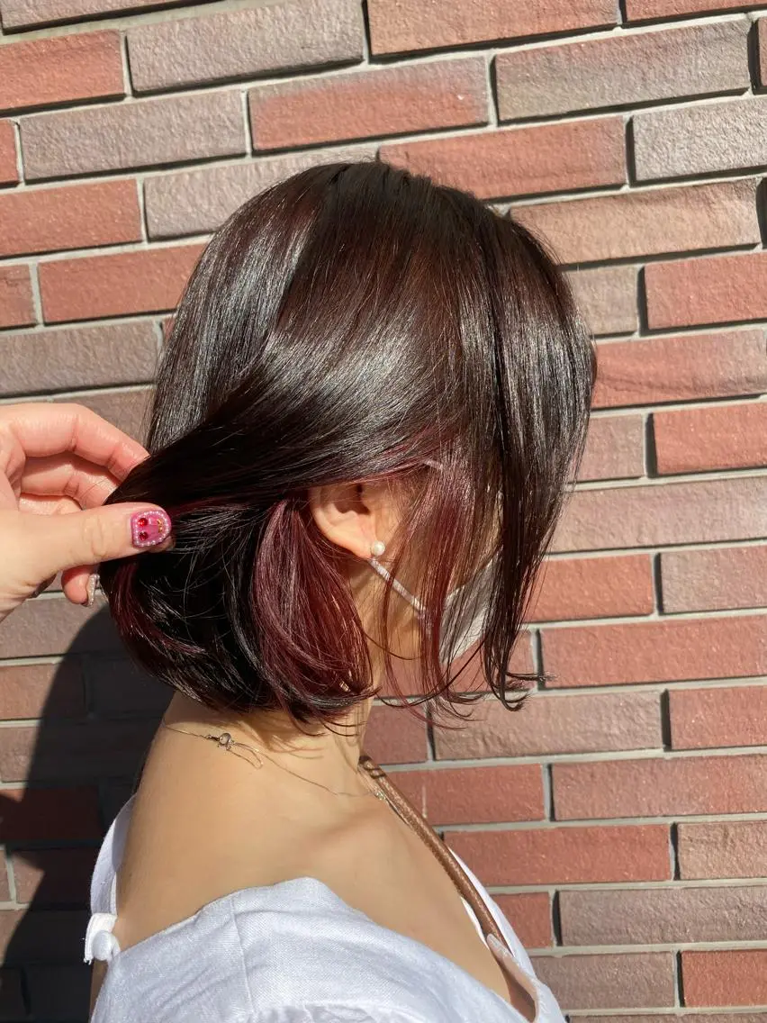 ミディアム カラー ブリーチ インナーカラー ピンクカラー 🦋店長🦋 ほんさわ みずきのヘアスタイル
