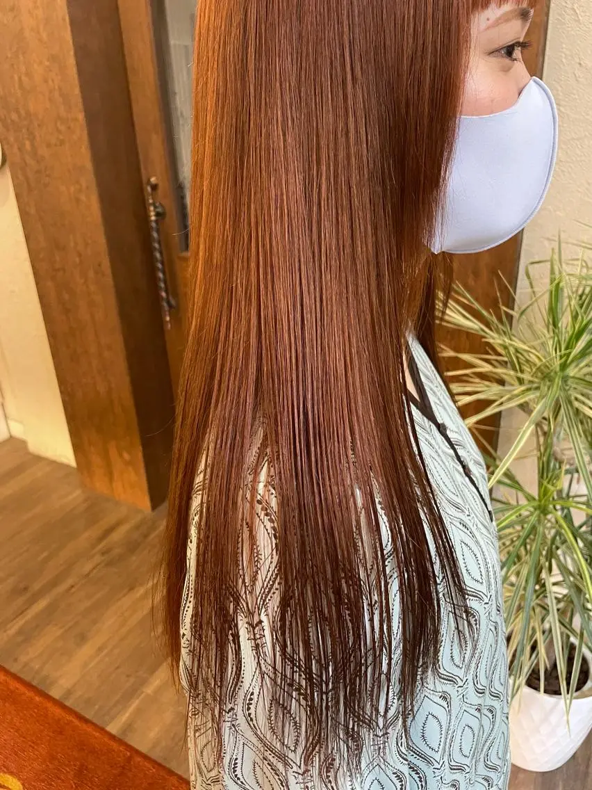ロング カット ヘアカラー トリートメント しもかわ かほのヘアスタイル