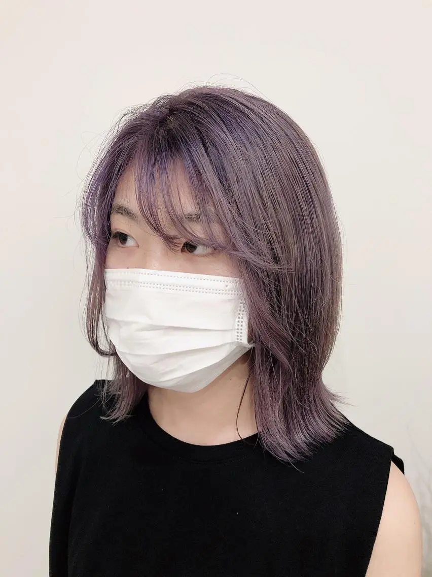 ミディアム アッシュ パープルカラー hair salon FAWN🦌のヘアスタイル