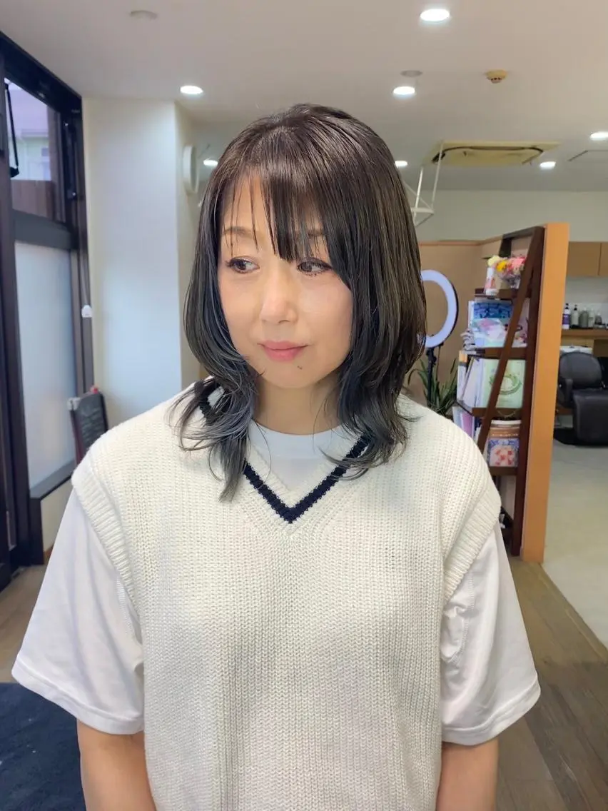 ミディアム カラー ブリーチカラー🫧 森　凪沙のヘアスタイル