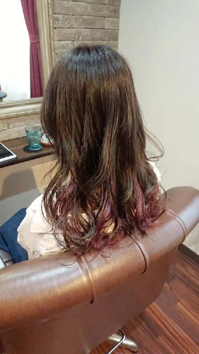 セミロング カラー ヘアカラー トリートメント 美髪 カラーリストのヘアスタイル