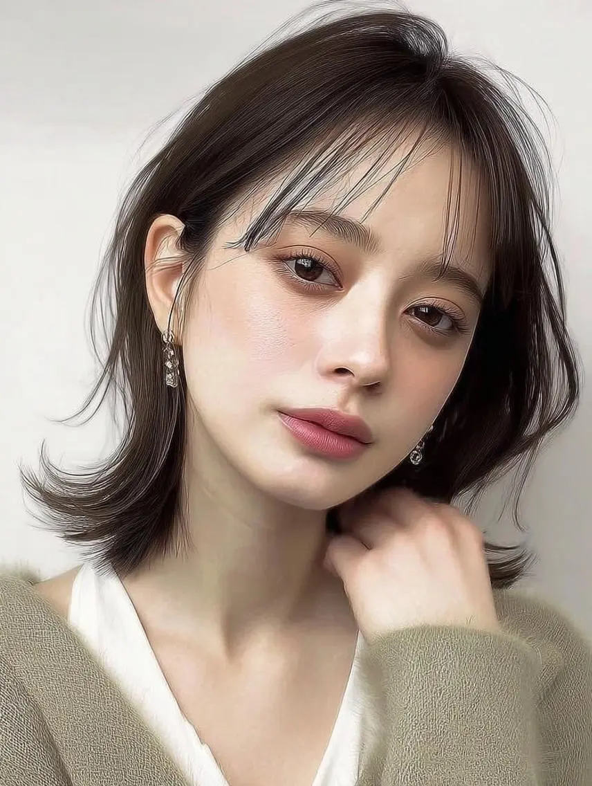ショート ヘアアレンジ 髪質改善 韓国風ヘア レイヤーカット 似合わせカット シースルーバング カット ヘアカラー Ayumu /Wカラー/透明感のヘアスタイル