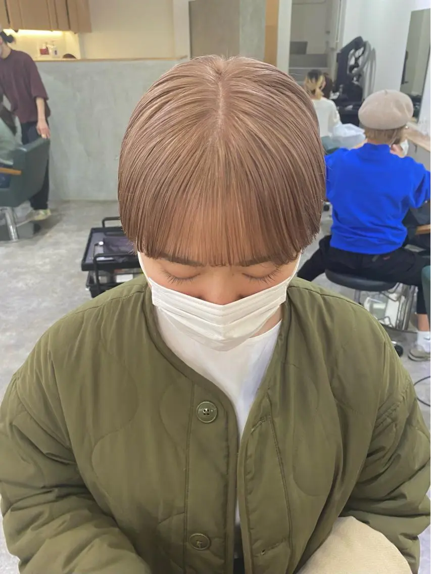 ショート カラー ベージュカラー ヘアカラー 森貴裕/ベージュ/ パーマ/オリーブのヘアスタイル