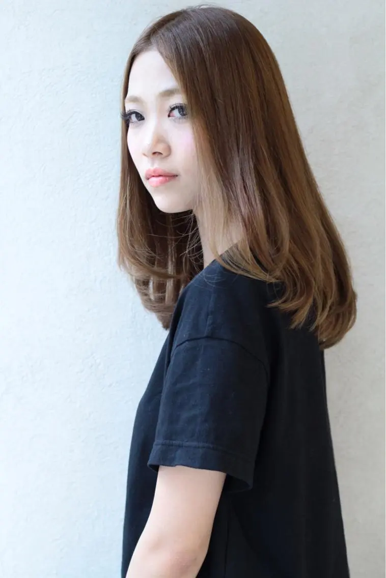 ミディアム セミロング カラー パーマ ミディアムパーマ セミロングパーマ デジタルパーマ 城領 直輝のヘアスタイル