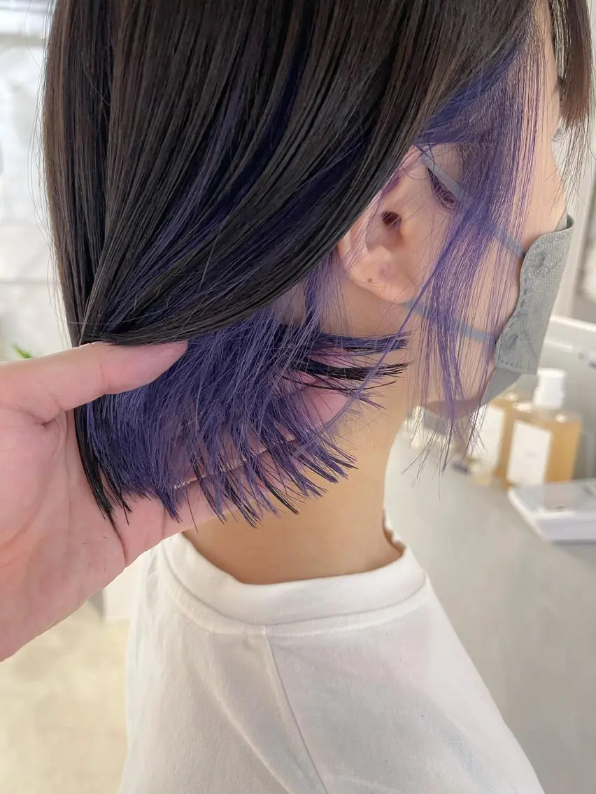 ミディアム カラー パープルカラー 川本 裕🌿のヘアスタイル