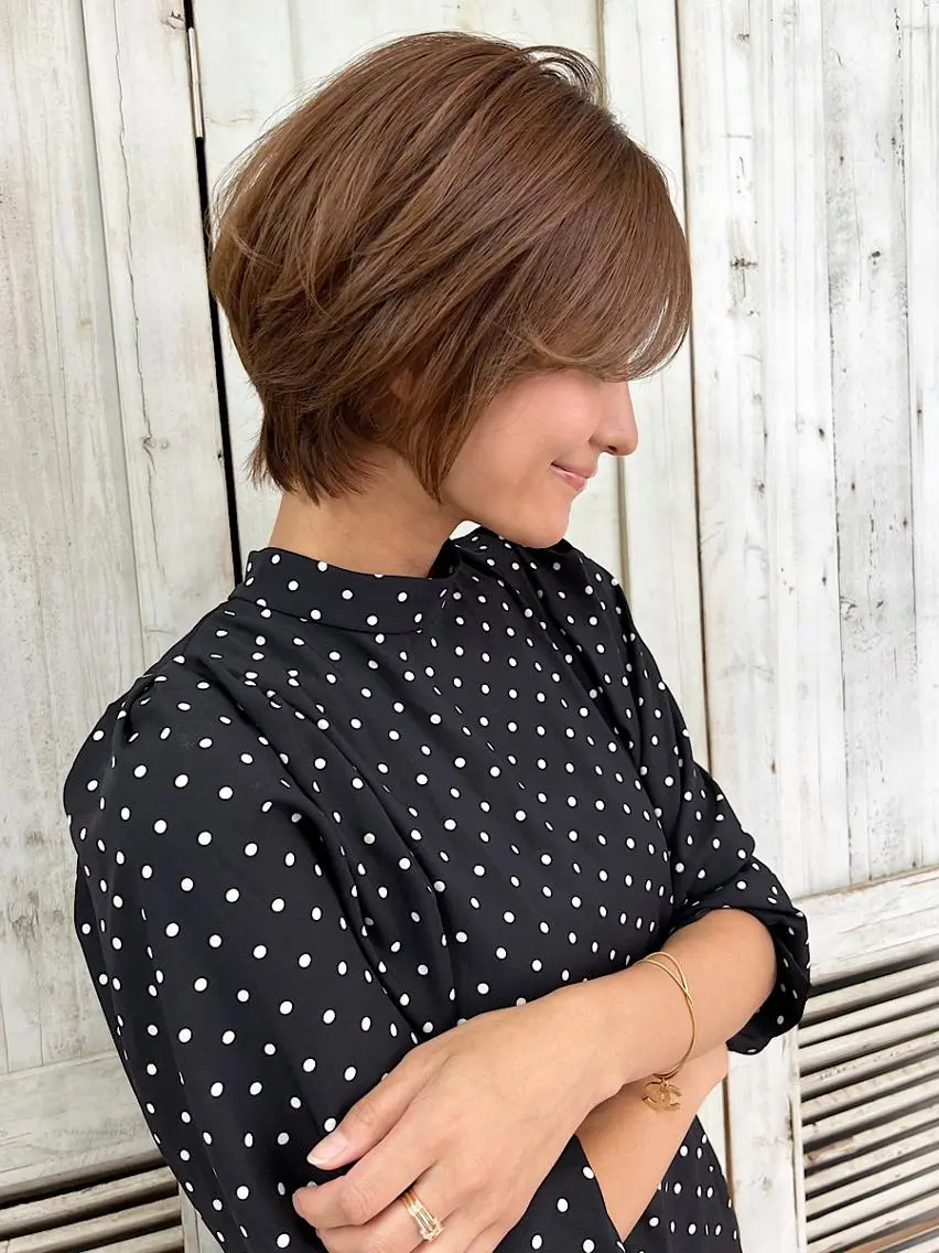 ショート 丸みショート 似合わせカット ショートヘア カット ヘアカラー トリートメント 船堀個室サロン ショートカット特化のヘアスタイル