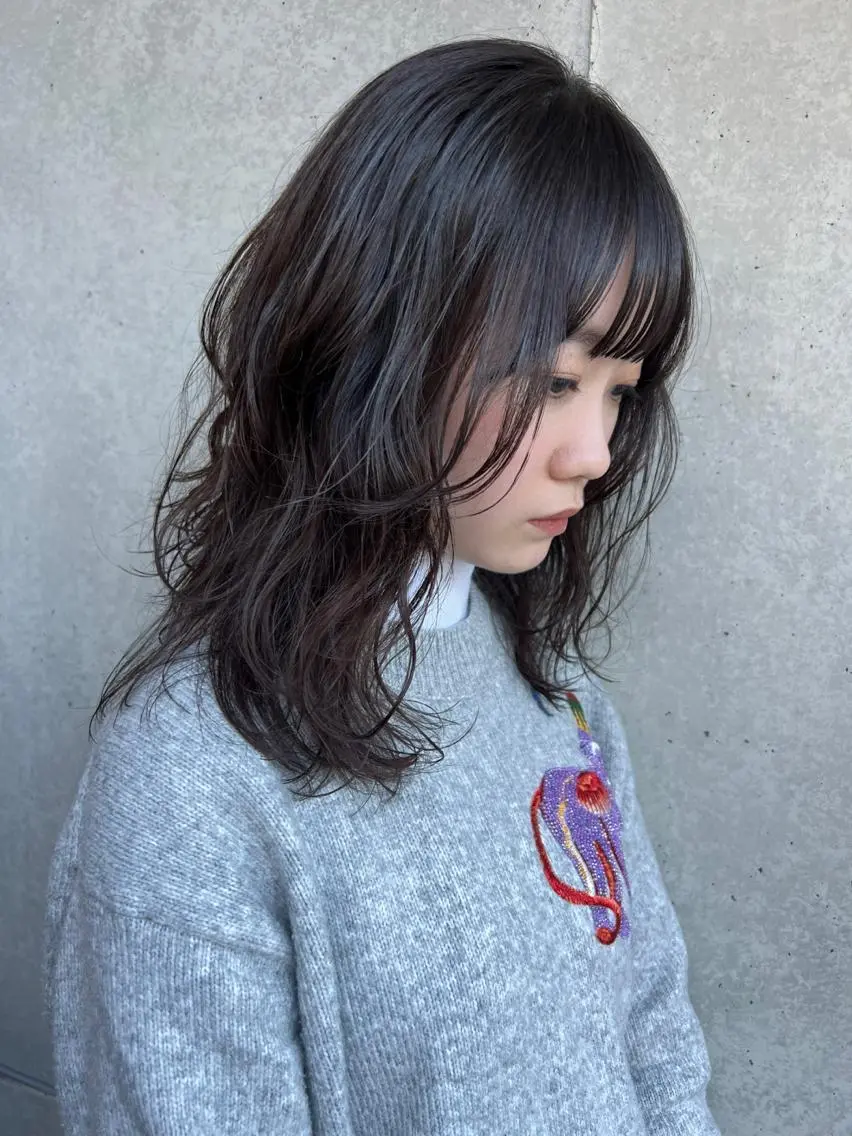 セミロング カラー パーマ ✨まとまるボブ/ 切りっぱなし/ユキナのヘアスタイル