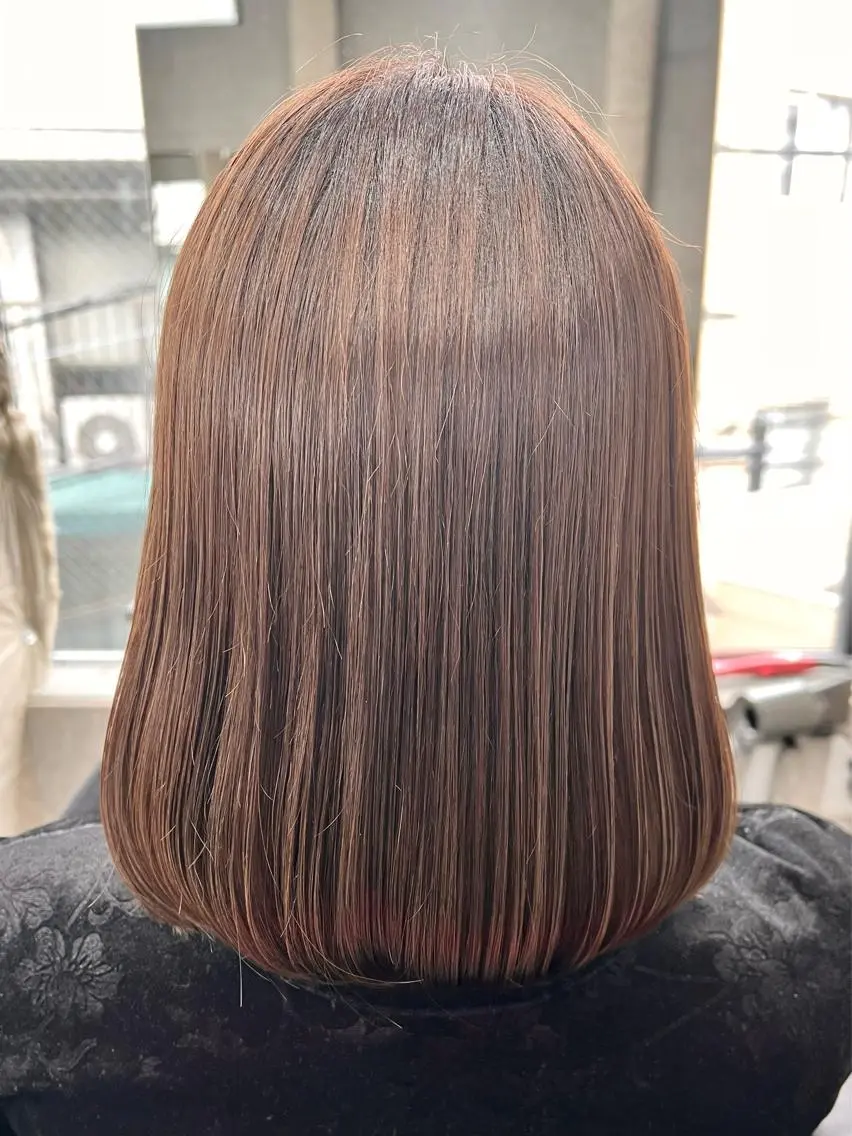 ミディアム カット 縮毛矯正 トリートメント ♡HARUKA/縮毛 /髪質改善/BOBのヘアスタイル